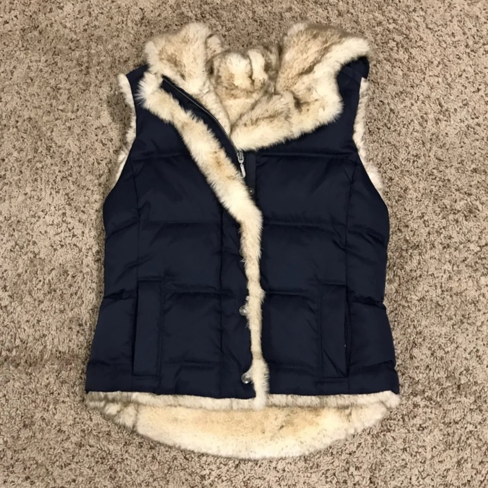 NEW Juicy Couture Navy Fur Vest